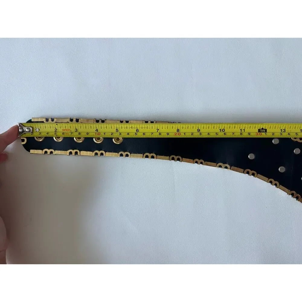 Vintage Baroque Faux Pearl Corset Belt Gold Filigree Black Velvet Maximalist